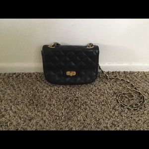Quilted Leather Handbag with Chain Strap